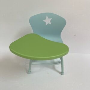American Girl Doll School Desk Chair Blue and Green Toy